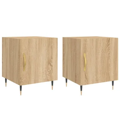 Produktbild von Nachttische 2 Stk. Sonoma-Eiche 40x40x50 cm Holzwerkstoff
