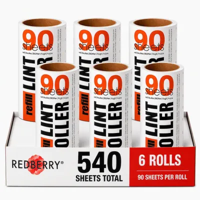 Lint Roller Nachfüllrollen, 6 Stück, 540 Blatt, für Tierhaare & Staub