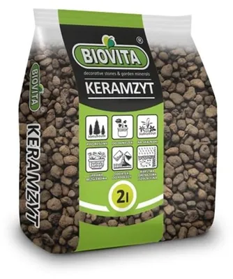 Produktbild von Biovita Blähton, Tongranulat 8-16mm, 2L Keramsit, Pflanzton, Drainage, Pflanzgranulat, Hydrokultur, Zimmerpflanzen, Garten