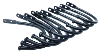 10er-Pack Wandhaken, Retro-Einzelhaken, schwarz, 85x53 mm