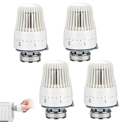 Obrázok produktu pre 4 kusy termostatických ventilov pre radiátory, termostat