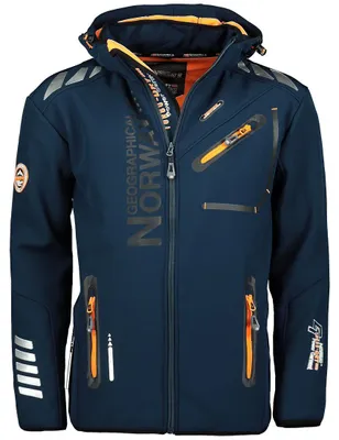 Produktbild von Geographical Norway ROYAUTE Men Softshell Jacke Herren Wasserdicht Kapuze Outdoor Windjacke Brandiing- Production
