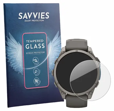 Produktbild von Savvies Schutzglas für Garmin Fenix 9 (47 mm) Displayschutz 9H Glas klar transparent
