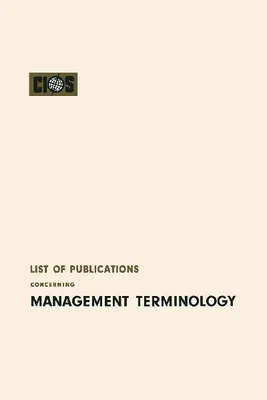 Produktbild von List of Publications Concerning Management Terminology