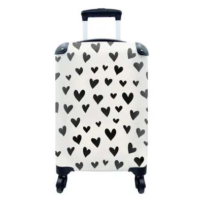 Produktbild von MuchoWow® Koffer Handgepäck Trolley Rollkoffer Kleine Reisekoffer mit 4 Rollen - Valentinstag - Romantisches Geschenk - Schnittmuster - Cabin Size < 55x40x23 cm & 55x40x20 cm - Fotokoffer - Kabinenkoffer - Boardgepäck - Reise-Box - Reisekoffer - Reisegepäck - Koffer mit Bild - Trolley für Kinder