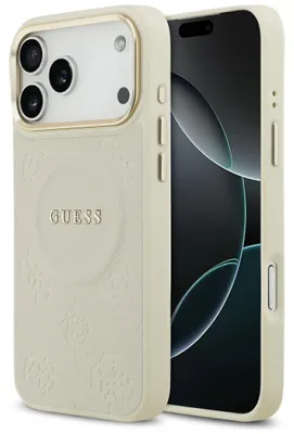 Immagine prodotto di Guess - Custodia Peony Hot Stamp MagSafe per iPhone 17 Pro Max - beige