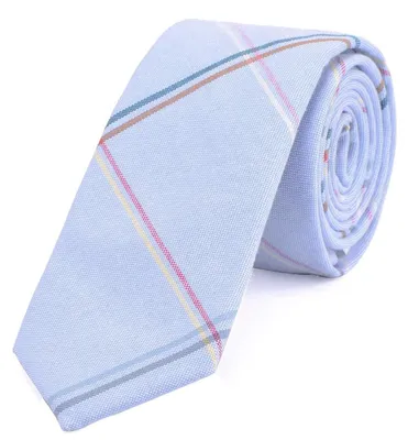 Produktbild von DonDon Herren Krawatte 6 cm gestreift Baumwolle hellblau