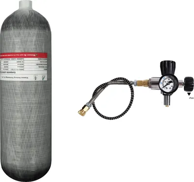 Zdjęcie produktu dla Wysokociśnieniowy cylinder z włókna węglowego, pojemność 4,7 l, gwint M18*1,5, 4,7 l z zaworem