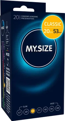Produktbild von MY.SIZE Classic Kondome, 53 mm Größe 3, 20 Stück Maxipack, extra dünn (0,07 mm)
