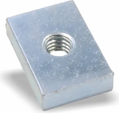 Produktbild von Nutenstein | Gewindeplatte 22x15x5 mm M6 Gewinde mittig | Stahl St37K galvanisch verzinkt