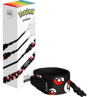 Produktbild von Polaroid Pokémon Flat Strap, Kamera mit Drucker, Polyester, Baumwolle, Schwarz, Rot, Weiß, Druckknopf, Go Gen 3, Now+, Now, Flip and I-2, 12,5 cm