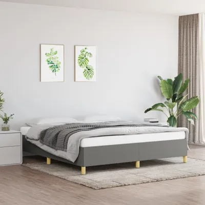 Produktbild von The Living Store Bettgestell Dunkelgrau 160x200 cm Stoff