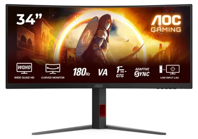 Image de AOC G4 CU34G4 Computerbildschirm 86,4 cm (34″) 3440 x 1440 Pixel Wide Quad HD LED Schwarz, Rot