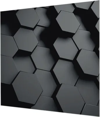 Produktbild von Wandtapete - Dekorative Tapete für Wohnzimmer - Tapetenfolie für Wanddekoration - 250x250 cm - 3D-Sechsecke