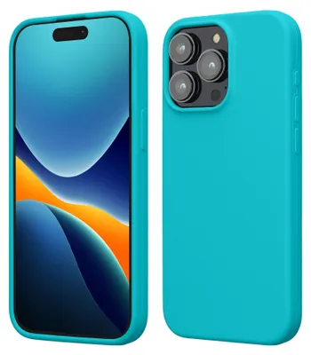 Produktbild von kwmobile Handyhülle für iPhone 15 Pro Max Hülle, für iPhone 15 Pro Max Case - Hülle Silikon - kabelloses Laden - Cool Glacier