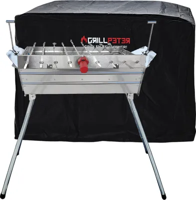 Produktbild von Mangal Ararat Edelstahl 2mm Schaschlikgrill 9er Drehspieß Haube Motor
