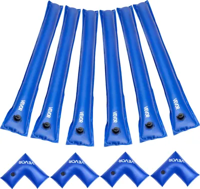 Immagine prodotto di Set di sacchi d'acqua VEVOR, confezione da 6 sacchi di zavorra da 2,4 m e 4 sacchi d'acqua con angoli, sacchi in PVC dello spessore di 0,4 mm con valvola a tenuta stagna, per il fissaggio delle coperture per piscine in inverno