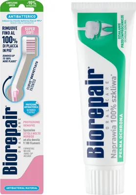 Zdjęcie produktu dla Biorepair Toothbrush Curve Full Protection Pasta do zębów 75ml Zestaw Duo Protection