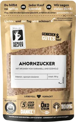 Produktbild von Ahornzucker, Zucker mit feiner Karamellnote für Pancakes, Desserts & Gebäck, 150g