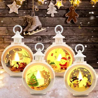 Produktbild von Unyqoos® Set aus 4 LED-Weihnachtslaternen für Innen- und Außendekoration