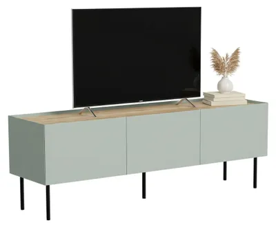 Produktbild von Dmora TV-Möbel Calanna 150x40x52H cm Grün, ein Regal, 3 Fächer