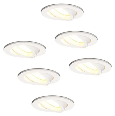 Produktbild von hoftronic LED Einbaustrahler 4W 345lm 2700K GU10 Weiß 6er Set