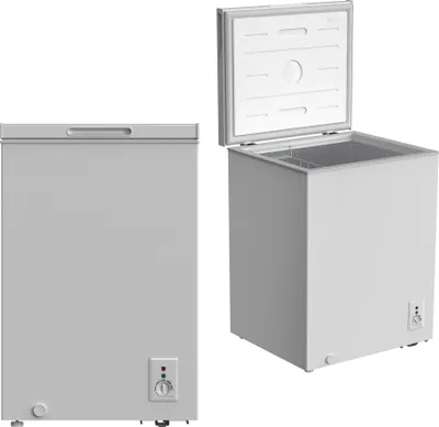 Produktbild von YUNA FROSTER 100E Serebro Gefriertruhe, 99 Liter, Silber, DUAL Modus Gefrieren oder Kühlen, Inklusive Drahtkorb