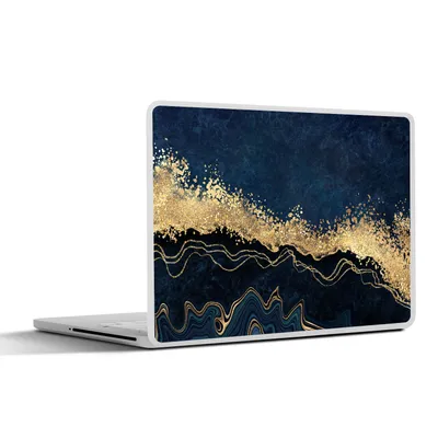 Produktbild von MuchoWow® Laptop Aufkleber Sticker Cover Marmor - Textur - Gold - Illustration 25x18 cm - Laptop-Deko
