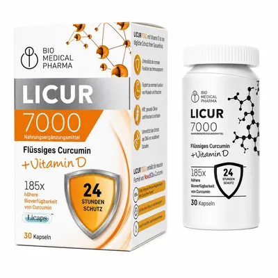 Produktbild von Kurkuma Kapseln Hochdosiert – 185x Höhere Bioverfügbarkeit – Mizellares Curcumin NovaSOL – Nur 1 Kapsel Täglich Ohne Piperin – Flüssig mit Vitamin D3