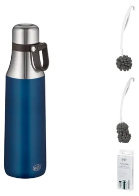Zdjęcie produktu dla alfi CITY BOTTLE LOOP Trinkflasche – Vorteilsset mit Reinigungsbürste CLEAN FIX 30 cm