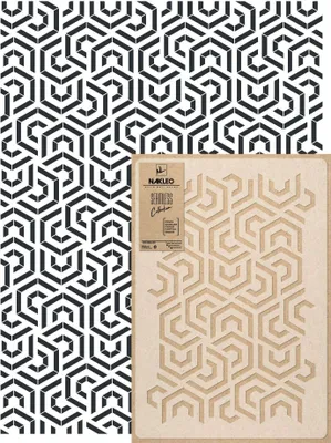 Produktbild von Wandschablone Groß Muster, Malschablone 59x95 cm Hexagon Wirbel Wiederverwendbare Kunststoff, Geometrische Tapete Wandgestaltung