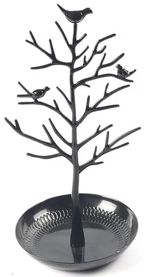 Produktbild von Schmuckständer Schmuckbaum Schmuckhalter - 30 cm - Schwarz - Für Ringe, Ketten und Armbänder