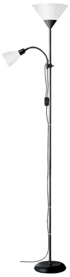 Productafbeelding van Deckenfluter met Leselampe zwart, wit LED Stehlampe