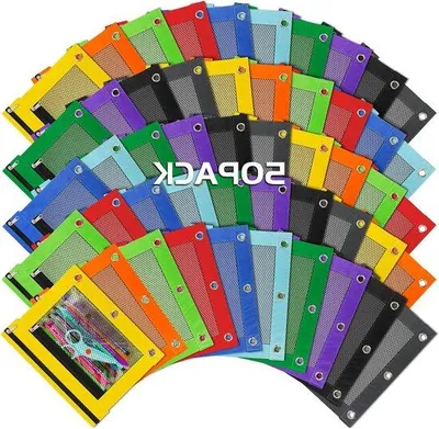 Produktbild von Bunte Stiftebox mit Reißverschluss für 3-Ring-Binder, Schul-Pouch, 3-Teilig