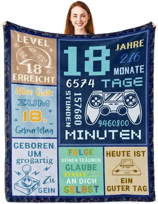 Produktbild von Verjaahrsgeschenk 18-Jaehriger Junge, 150x130 cm, Dekentuch