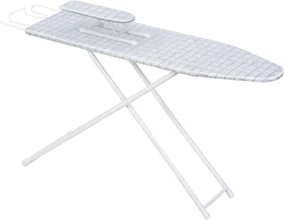 Obrázok produktu pre Žehliaca doska - Žehliaca doska s nastaviteľnou výškou - Žehlenie bez záhybov - Nastaviteľná výška v 4 úrovniach - 107 cm - Biela