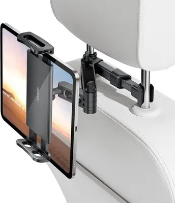 Immagine prodotto di Supporto per tablet da auto, modello Unyqoos®, estensibile, colore nero – compatibile con poggiatesta da 12,5 a 15 cm, dispositivi da 4,4 a 11 pollici, giunto sferico, montaggio senza attrezzi