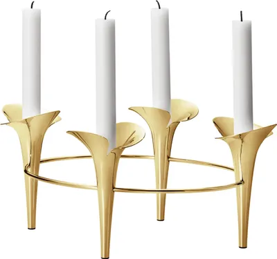 Produktbild von Georg Jensen BLOOM BOTANICA TAPER CANDLEHOLDER, 4 CANDLES, GOLD 10020195