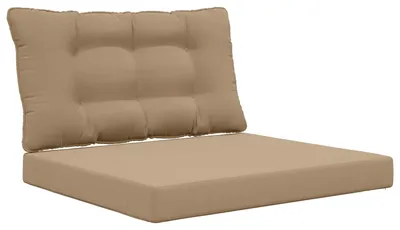 Immagine prodotto di Cuscini per divano da esterno, marca vidaXL, in poliestere, color tortora, dimensioni 80 x 68,5 x 8 cm