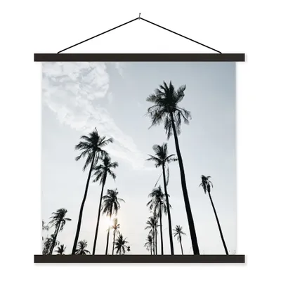Produktbild von MuchoWow® Textilposter Palmen - Sommer - Tropisch 90x90 cm mit schwarzem Rahmen - Magnetisches