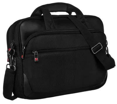Obrázek produktu pro Peterson pánská taška na laptop 15" černá Cordura kůže vysoká 43 cm