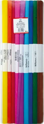 Immagine prodotto di WEROLA 794067000 WEROLA Krepppapier schwer entflammbar farbsortiert 38 g/qm 10 Rollen