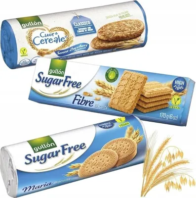 Zdjęcie produktu dla Gullon Herbatniki z błonnikiem bez cukru 170 g