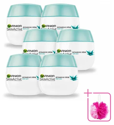 Image de 6 x Crème de jour botanique Garnier SkinActive à l'aloe vera, 50 ml - Pack économique - 6 pièces