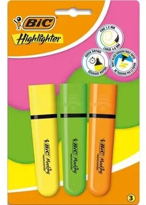 Obrázek produktu pro BIC Zakreślacze Płaskie Neonowe 3 szt.