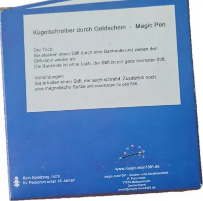 Produktbild von Kugelschreiber durch Geldschein - Magic Pen - Zaubertrick
