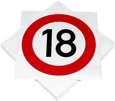 Produktbild von 18. Geburtstag Verkehrsschild 20 Servietten