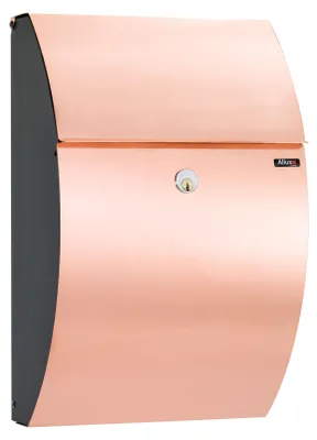 Produktbild von ALLUX 7000 Design Briefkasten - Schwarz/Kupfer Front mit Ruko Schloss