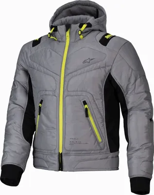 Immagine prodotto di Giacca da moto in tessuto impermeabile Alpinestars Mohobbs, grigio/giallo, XL