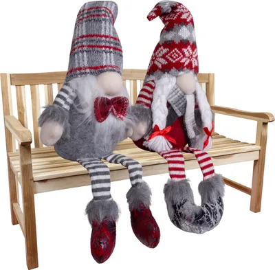 Produktbild von Wichtel 18cm (39cm) Kantenhocker, 2er Set Dekofigur Weihnachten